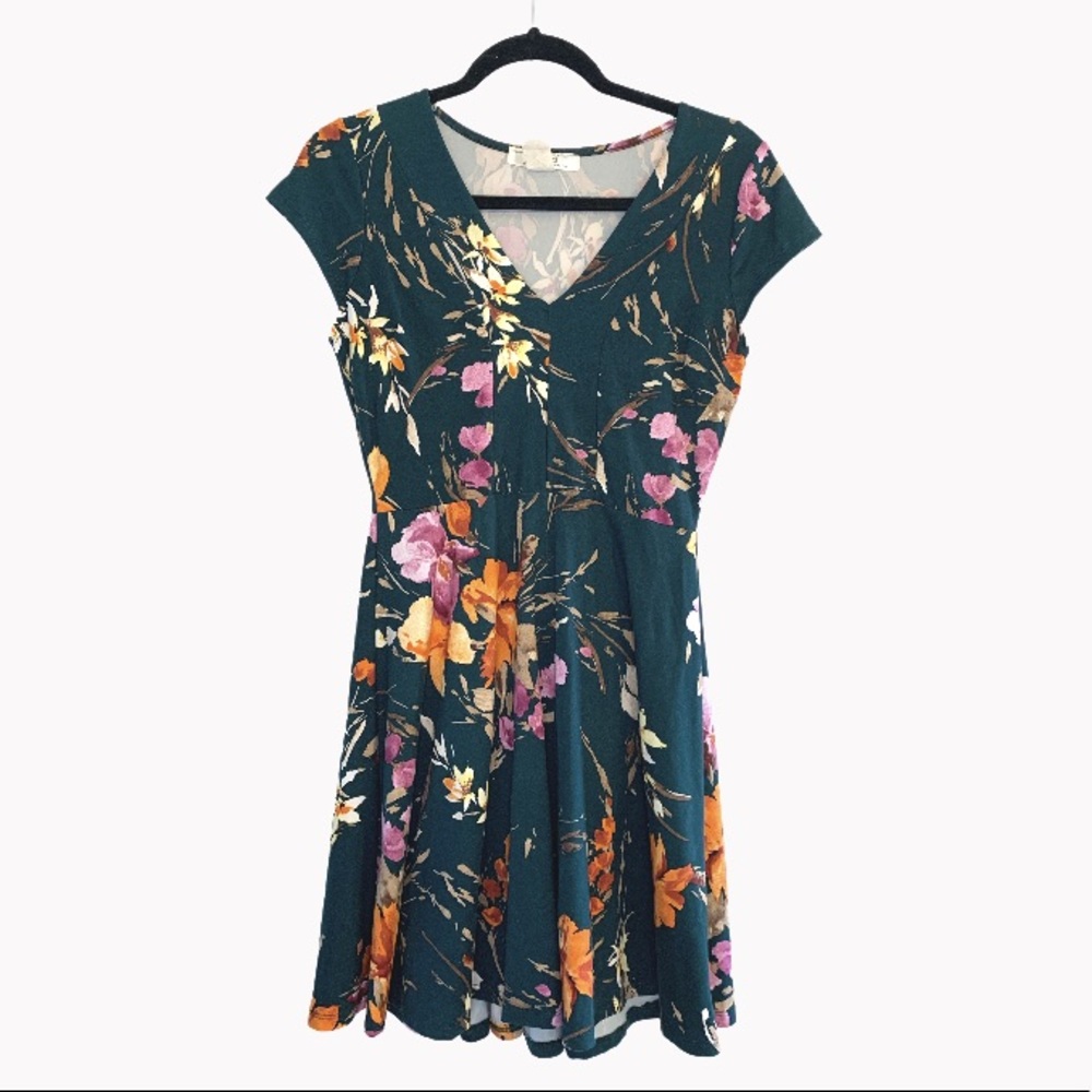 Green floral dress